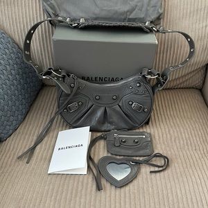 Balenciaga Small Cagole in Gray Leather Like New